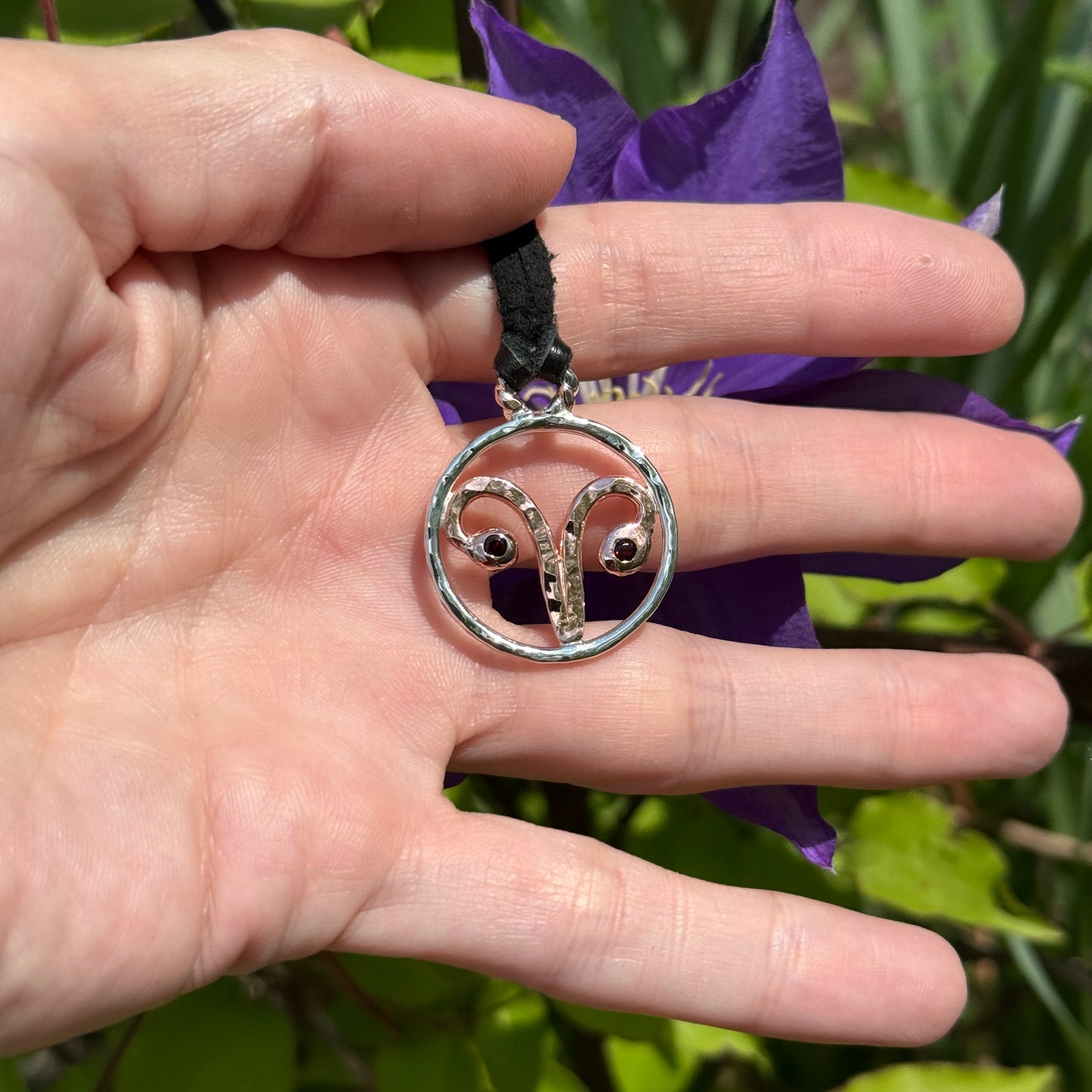 Blood of Insurgence – Garnet Uterus Pendant Necklace – Handmade Sterling & Copper Jewelry