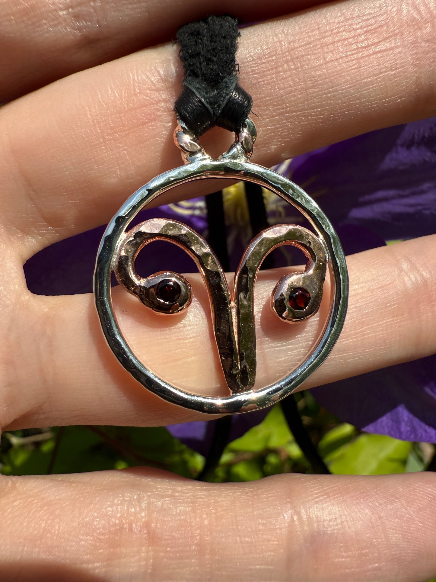 Blood of Insurgence – Garnet Uterus Pendant Necklace – Handmade Sterling & Copper Jewelry