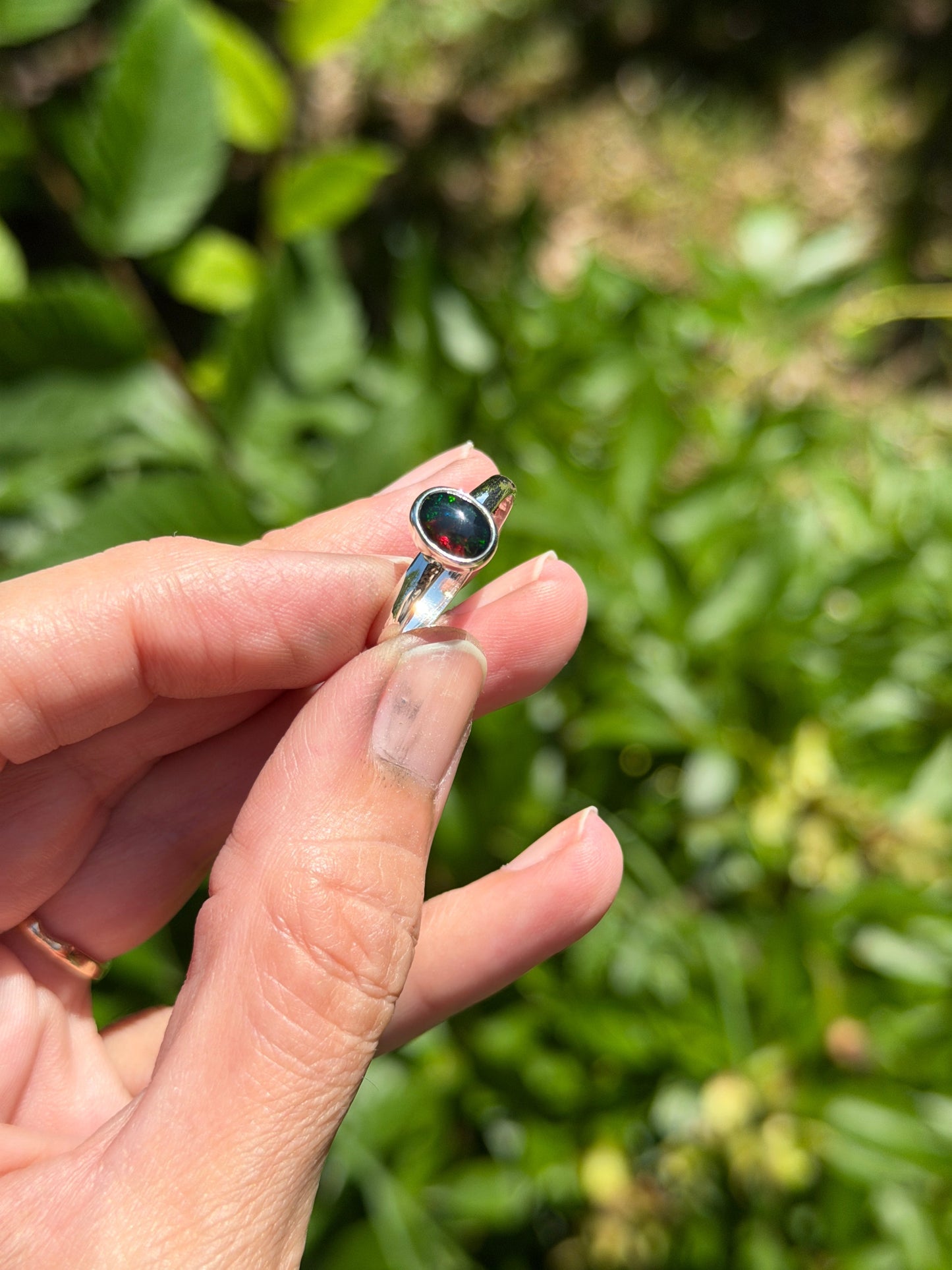 Smoked Opal & Sterling Silver Ring, Size 10