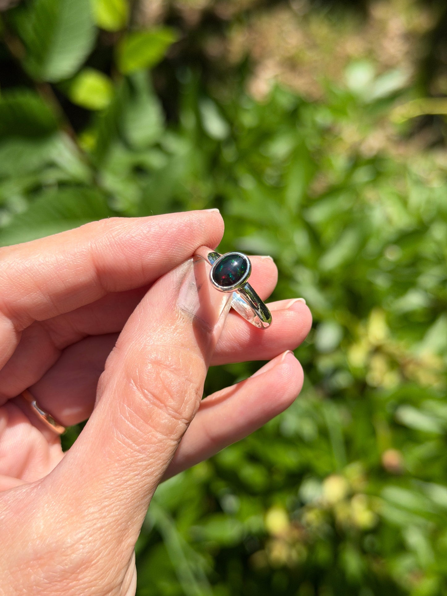 Smoked Opal & Sterling Silver Ring, Size 10