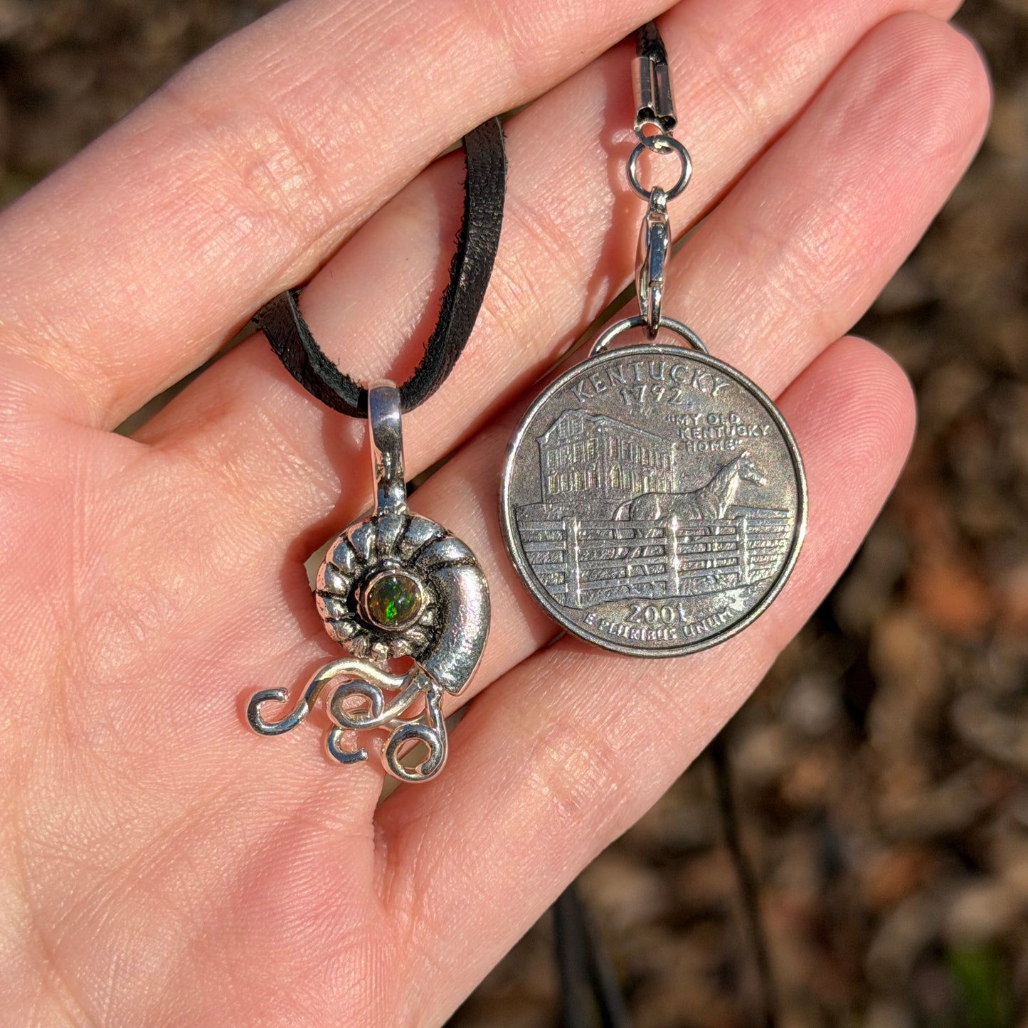 Nautiluma – Opal Pendant Necklace – Handmade Fine Silver Jewelry