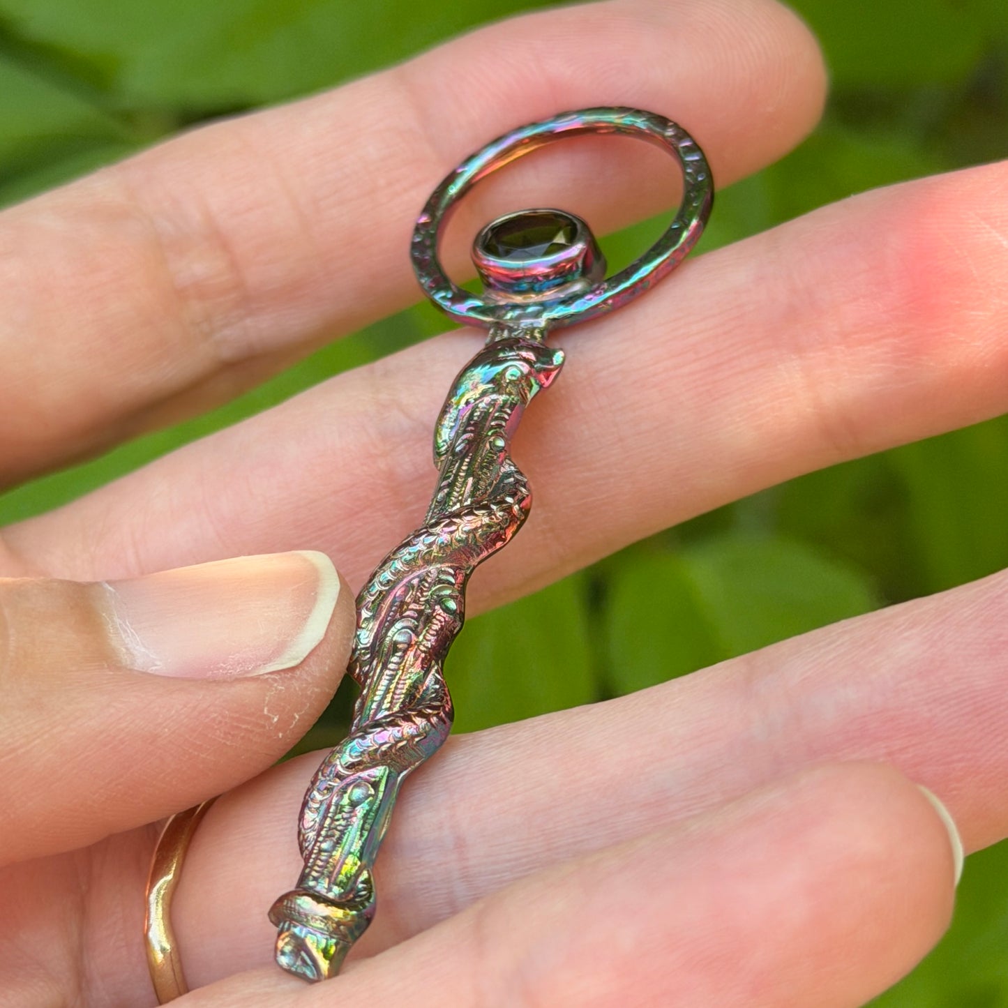 Hognose Rising - Smoky Quartz & Copper Pendant - Handmade Copper & Sterling Jewelry