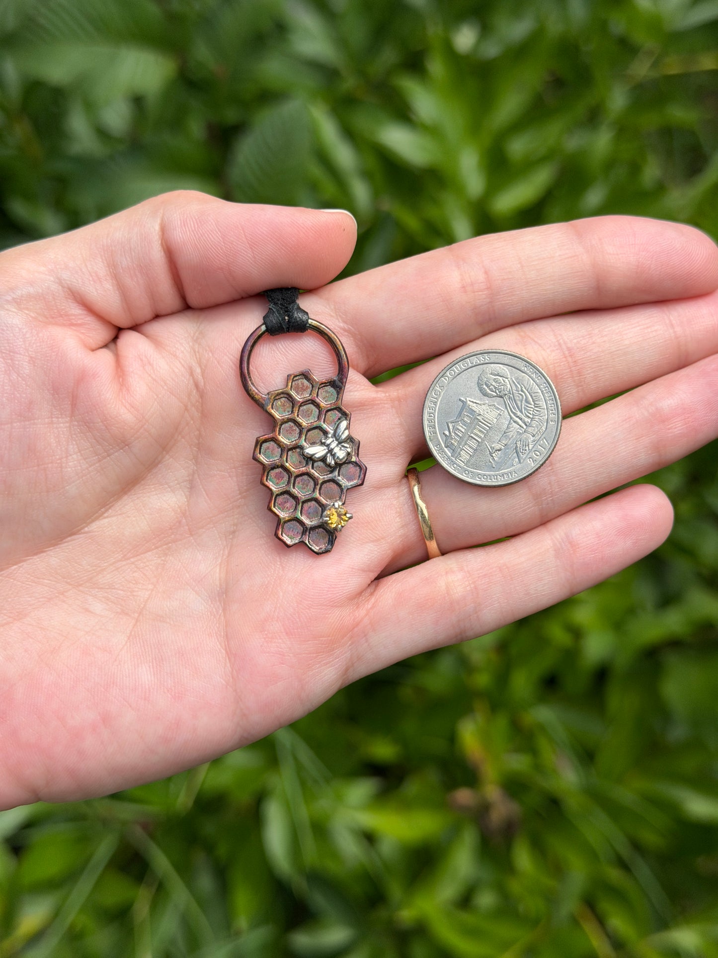 The Hive – Citrine & Copper Pendant – Handmade Copper & Fine Silver Jewelry