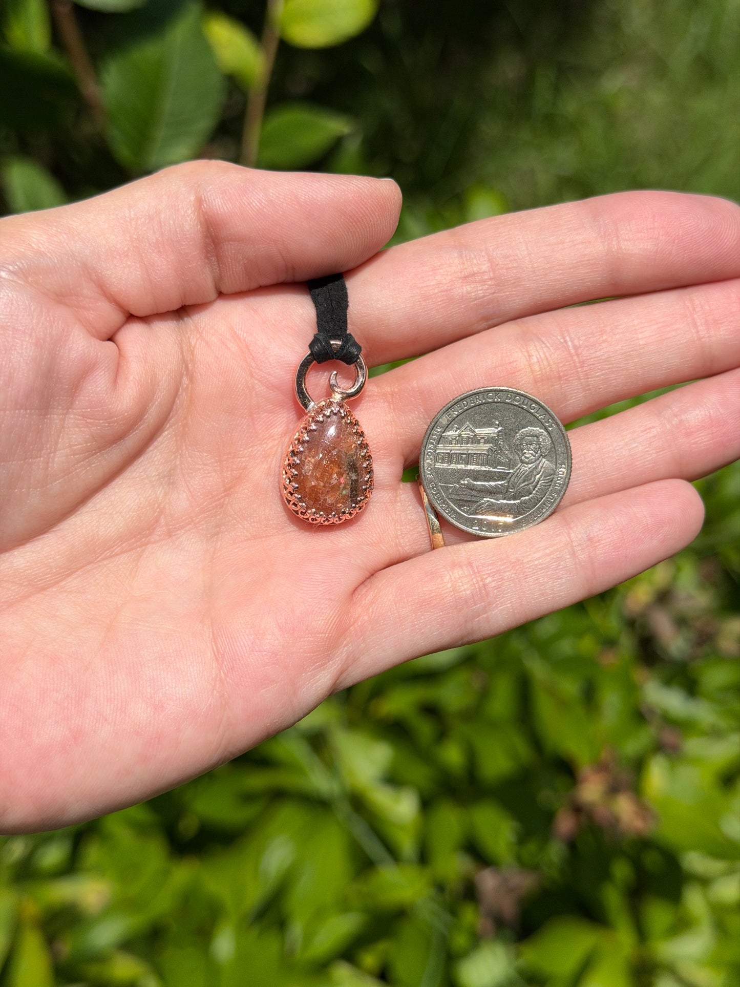 Ember Crown – Sunstone & Copper Pendant – Handmade Copper Jewelry