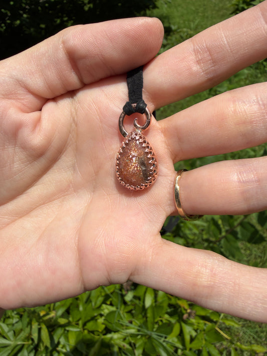 Ember Crown – Sunstone & Copper Pendant – Handmade Copper Jewelry