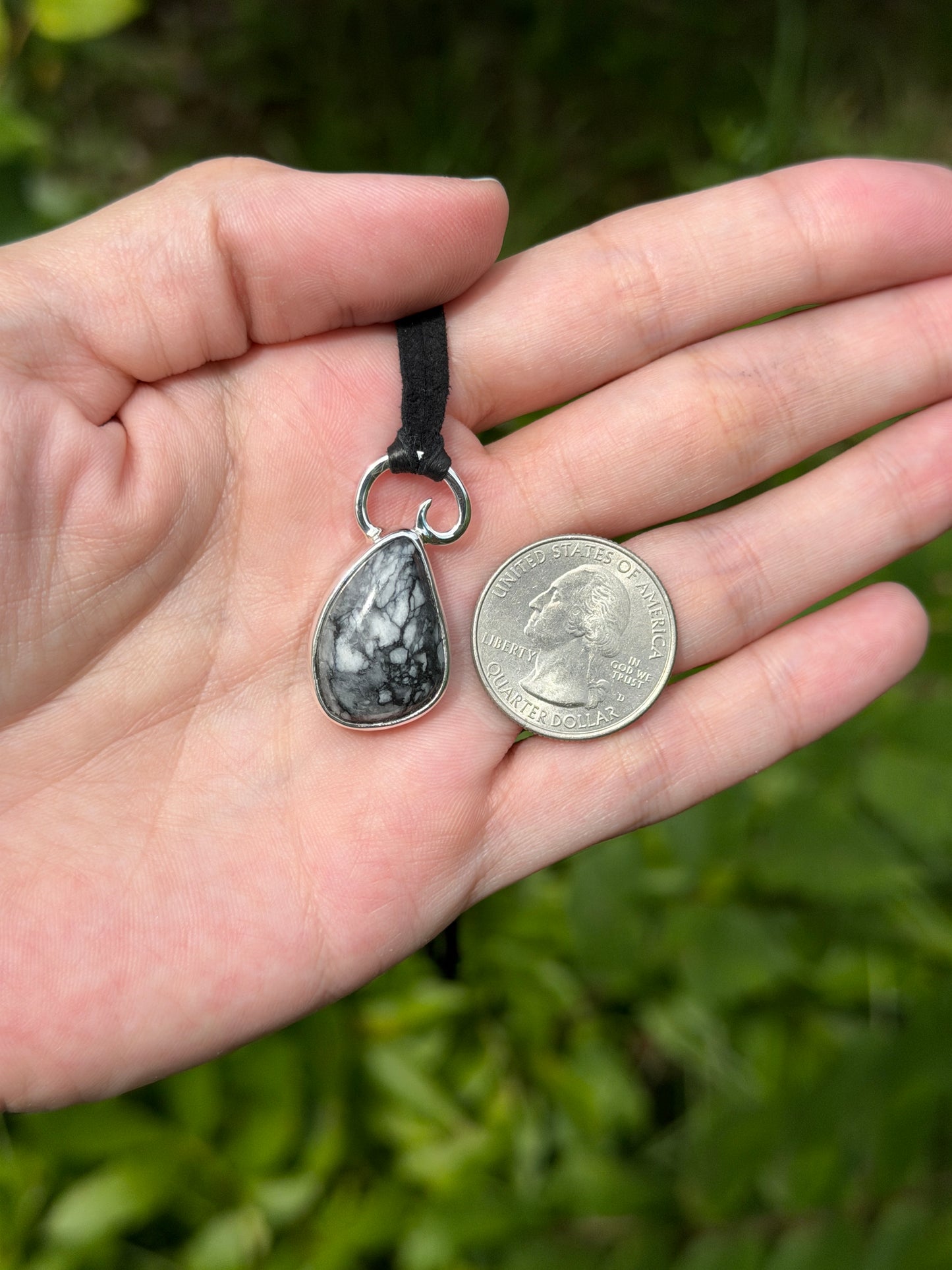 Stone Veil – Pinolith & Fine Silver Pendant – Handmade Sterling Silver Jewelry