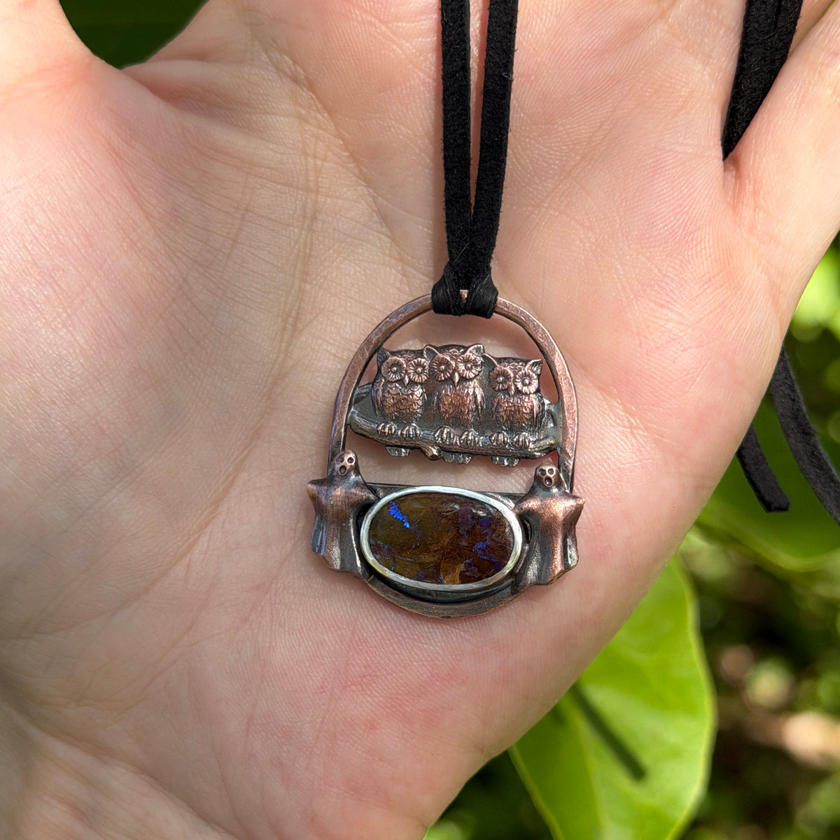 Night Watch Boulder Opal Pendant