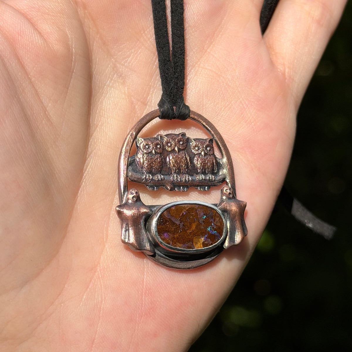 Night Watch Boulder Opal Pendant