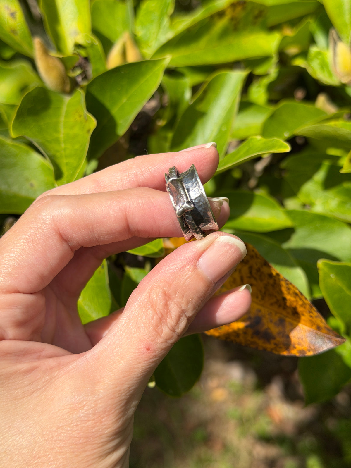 Coyote's Spin Sterling Silver Spinner Ring