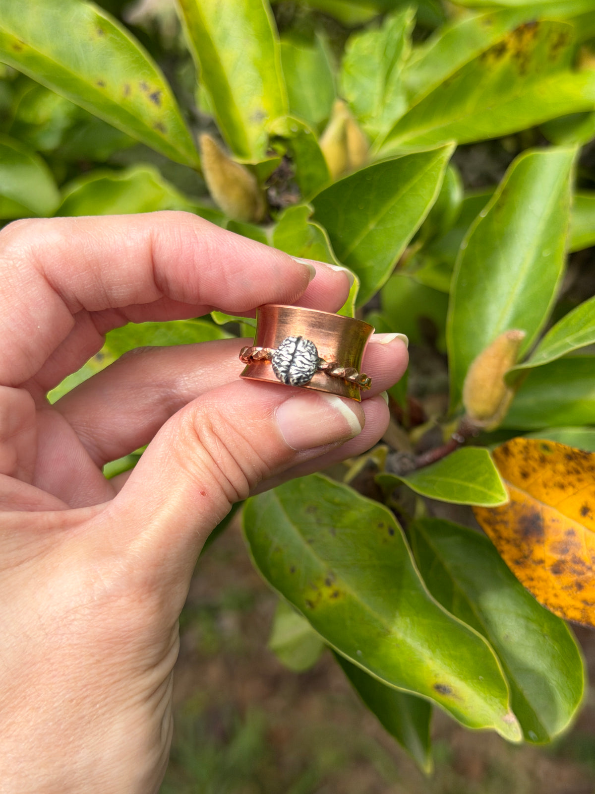 Brainspin Copper Spinner Ring