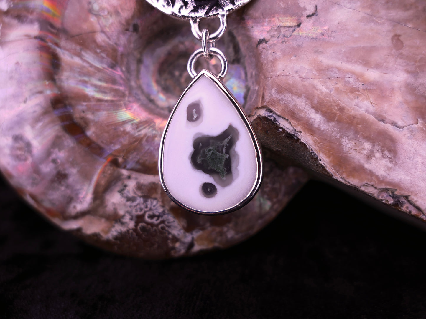 Stillness, Watching – Solar Quartz & Frog Pendant Necklace – Handmade Fine Silver & Sterling Jewelry