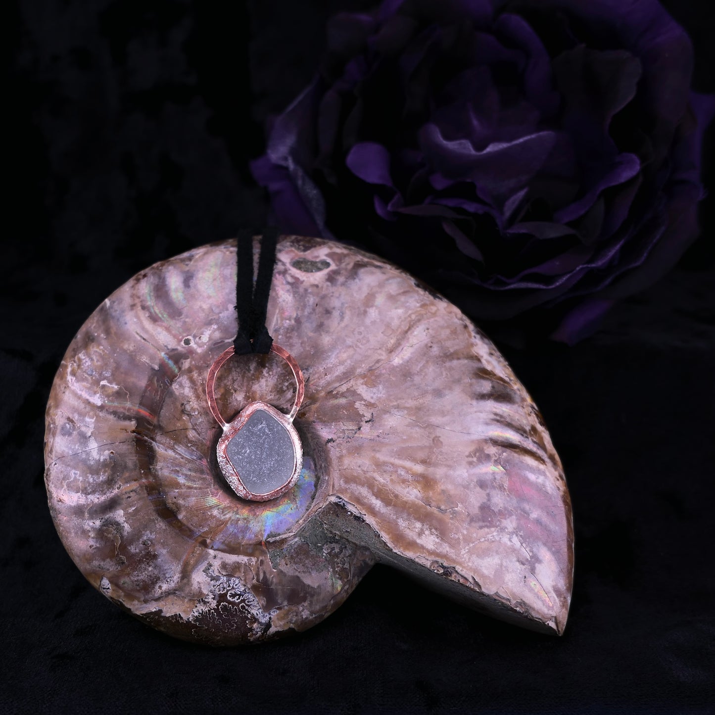 Tideframe – Scottish Sea Glass Pendant Necklace – Handmade Copper & Silver Jewelry