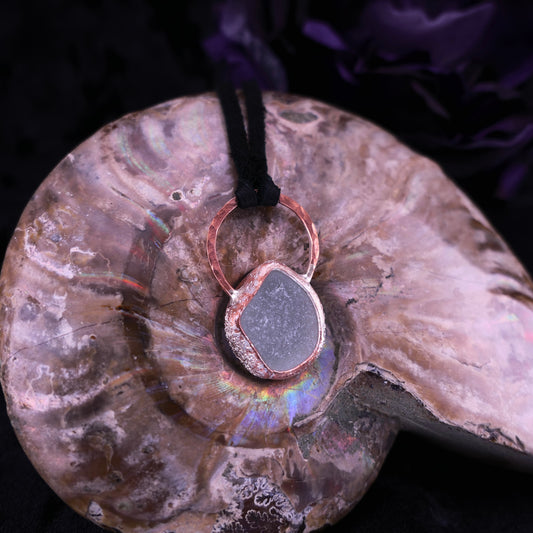 Tideframe – Scottish Sea Glass Pendant Necklace – Handmade Copper & Silver Jewelry
