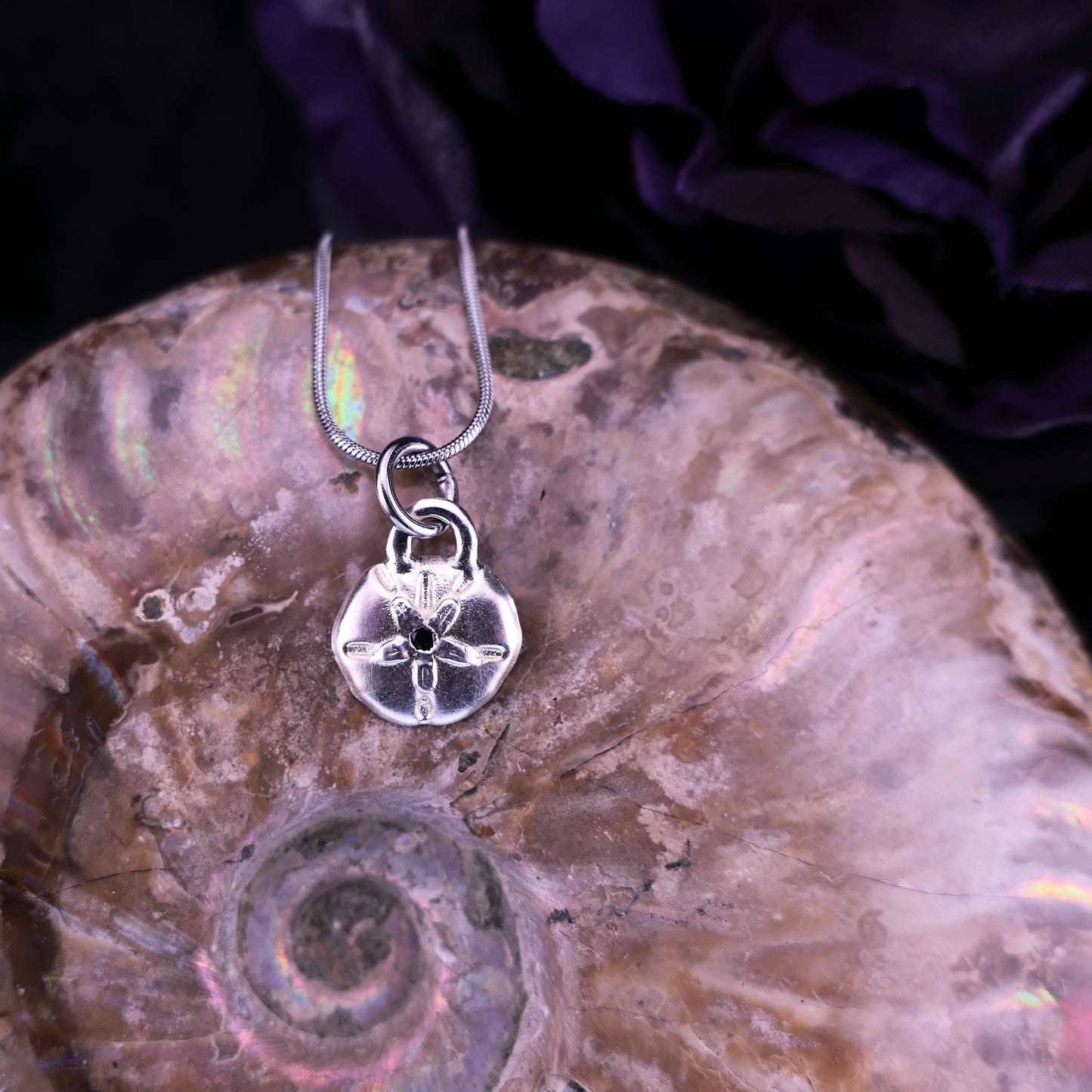 Deep Wake – Fine Silver & Sapphire Necklace – Handmade Ocean Jewelry